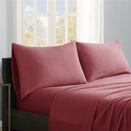 True North By Sleep Philosophy True North SHET20-740 Micro Fleece Red Sheet Set - California King SHET20-740
